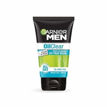 Picture of Garnier Men Oil Clear Deep Cleansing Clay D-Tox Icy Face Wash 100gm