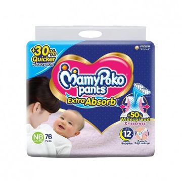Picture of MamyPoko Extra Absorb Pants (NB) 76 count (5kg)