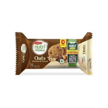 Picture of Britannia Nutri Choice Oats Chocolate & Almond Biscuits 75gm