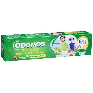 Picture of Odomos Naturals Non-sticky Mosquito Repellent Cream with Aloe Vera + Citronella  100gm