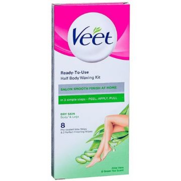 Picture of Veet Ready to Use Half Body Waxing Kit for Dry Skin 8 pcs