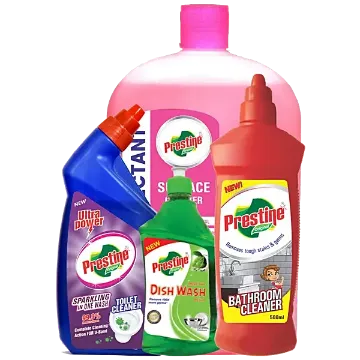 Picture of Prestine Toilet Cleaner 500ml, Surface Cleaner 1000ml, Bathroom Cleaner 500ml, Dishwash Gel 200ml Combo Pack
