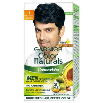 Picture of Garnier Color Naturals Creme Riche Ammonia Free Men Hair Color, Natural Black (1) (30 ml + 30 g )