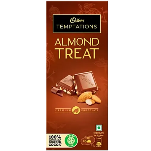 Picture of Cadbury Temptations Almond Treat Premium Chocolate Bar, 72 g