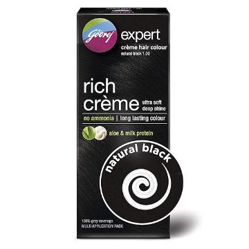 Picture of Godrej Rich Creme Natural-Black 1.00 Expert Creme Hair Colour 100ml