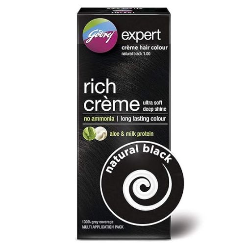 Picture of Godrej Rich Creme Natural-Black 1.00 Expert Creme Hair Colour 100ml